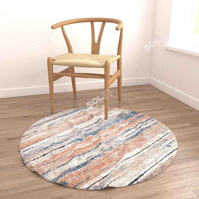 Versatile Round Rug Set with VRayFur & Displacement 3D model image 2