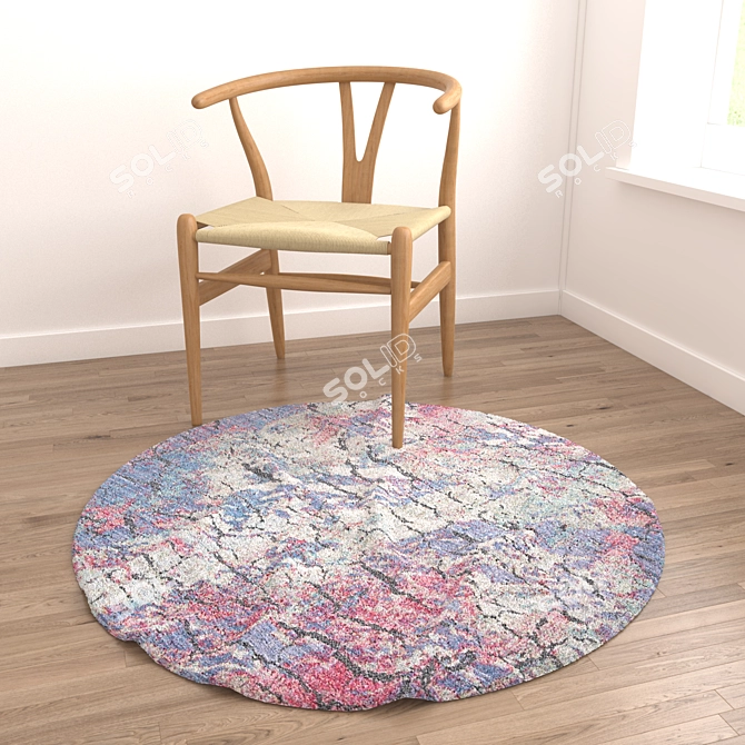 Versatile Round Rug Set with VRayFur & Displacement 3D model image 6