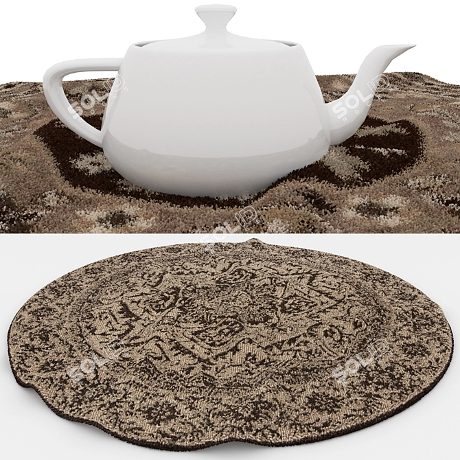 Round Rug Set: VRayFur, V-Ray & Corona Materials 3D model image 5