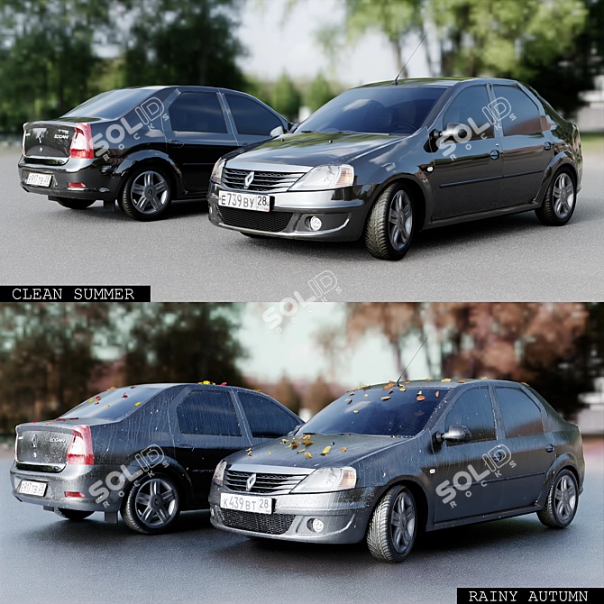 Renault Logan 2009 4-Seasons: Versatile and Efficient 3D model image 3