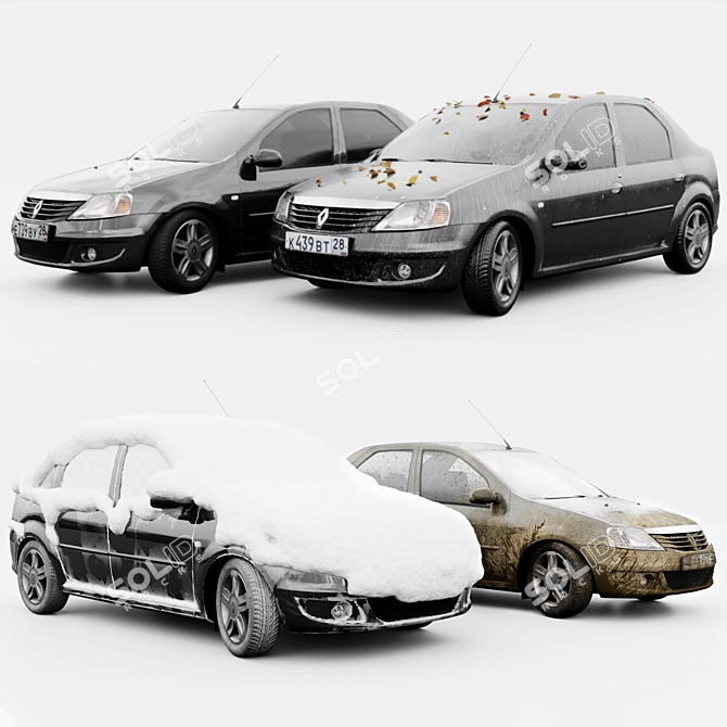 Renault Logan 2009 4-Seasons: Versatile and Efficient 3D model image 15