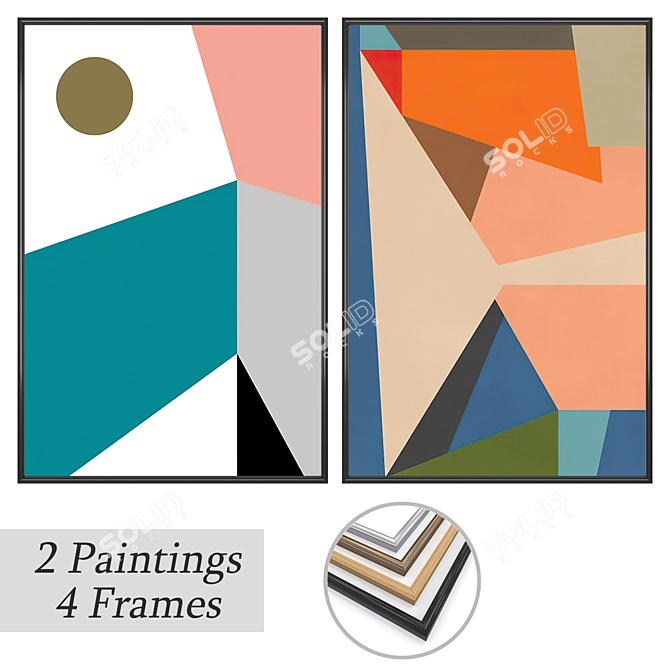 Gallery Collection: Set of 2 Wall Paintings 3D model image 1