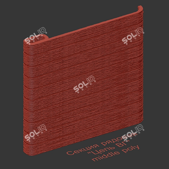 Crafted Chain Fence: Stylish Security Solution 3D model image 4