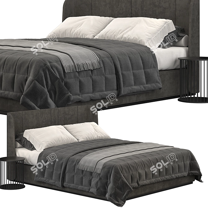 Ikea Tufjord Gray Bed 3D model image 1