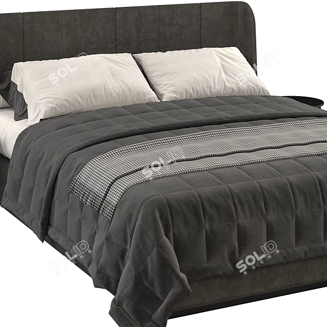 Ikea Tufjord Gray Bed 3D model image 2