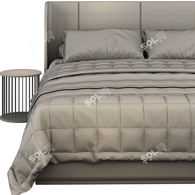 Ikea Tufjord Gray Bed 3D model image 4