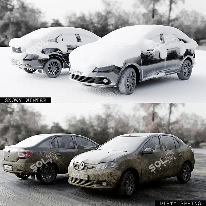 Renault Logan 2016: Versatile All-Season Model 3D model image 9