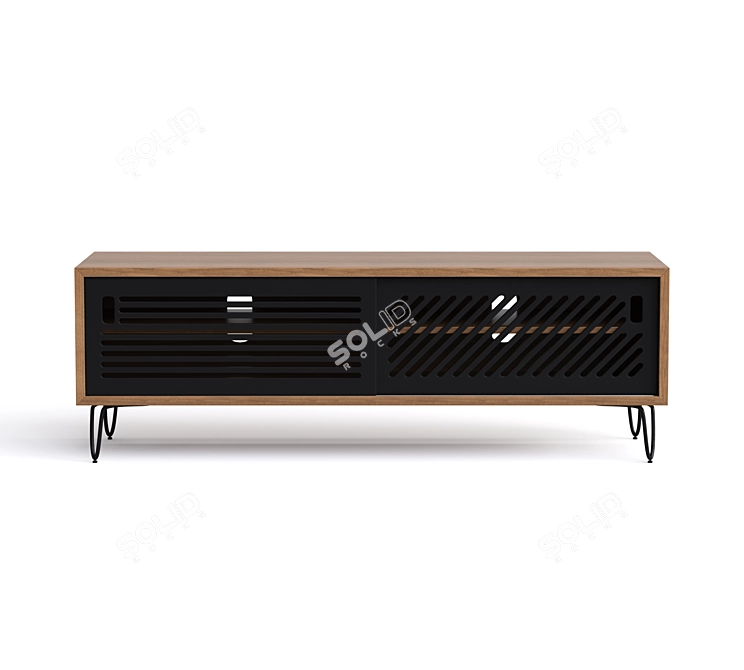Industrial Style TV Stand 3D model image 2