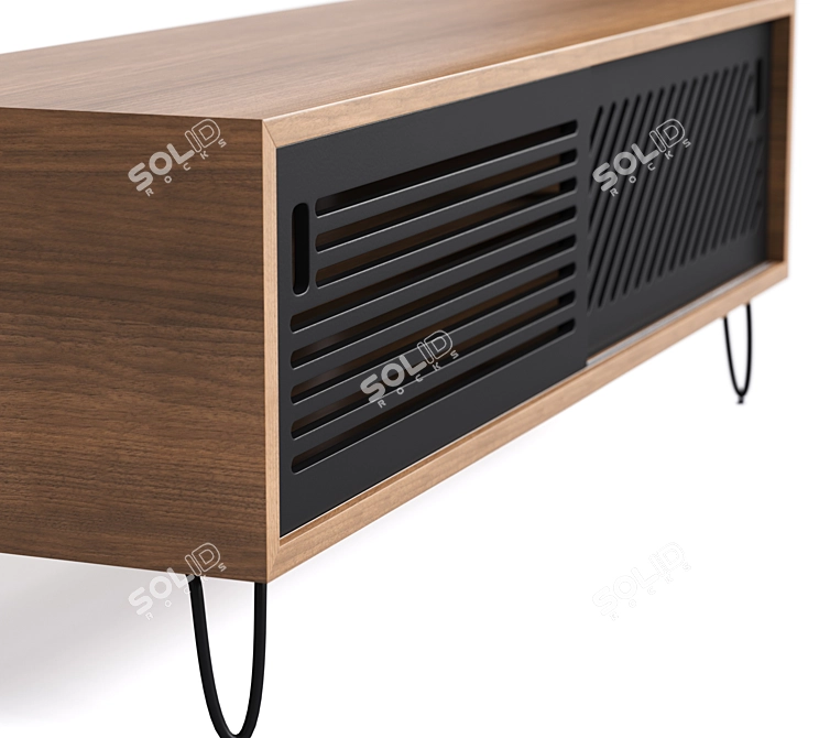 Industrial Style TV Stand 3D model image 5