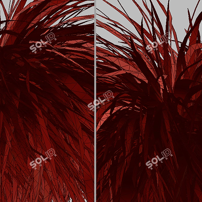 Exquisite Hakonechloa Trio: Japanese Forest Grass Set 3D model image 4