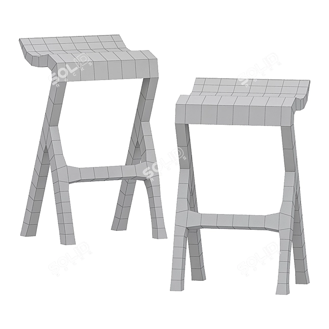 Umthi Bar Stool: Exquisite Craftsmanship 3D model image 4