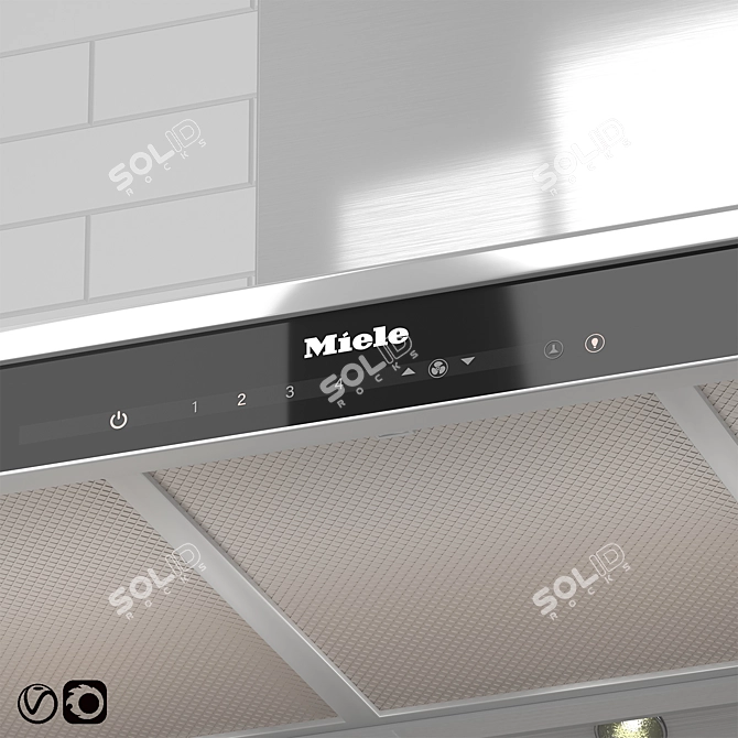 Miele Gas Cooktop & Puristic Hood 3D model image 6