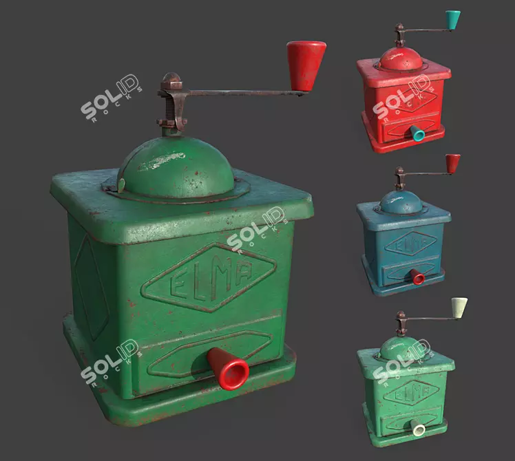 Retro Coffee Grinder: Vintage Charm 3D model image 1