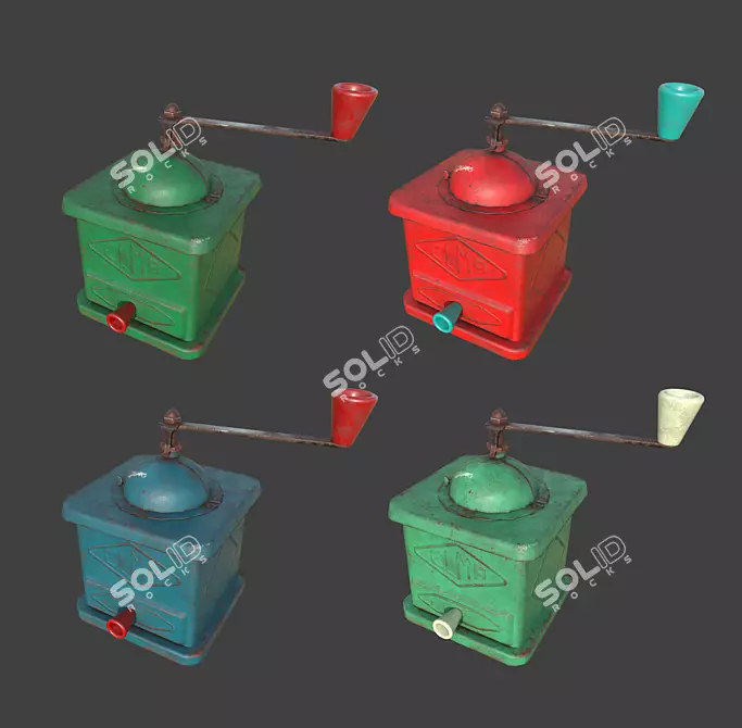 Retro Coffee Grinder: Vintage Charm 3D model image 4