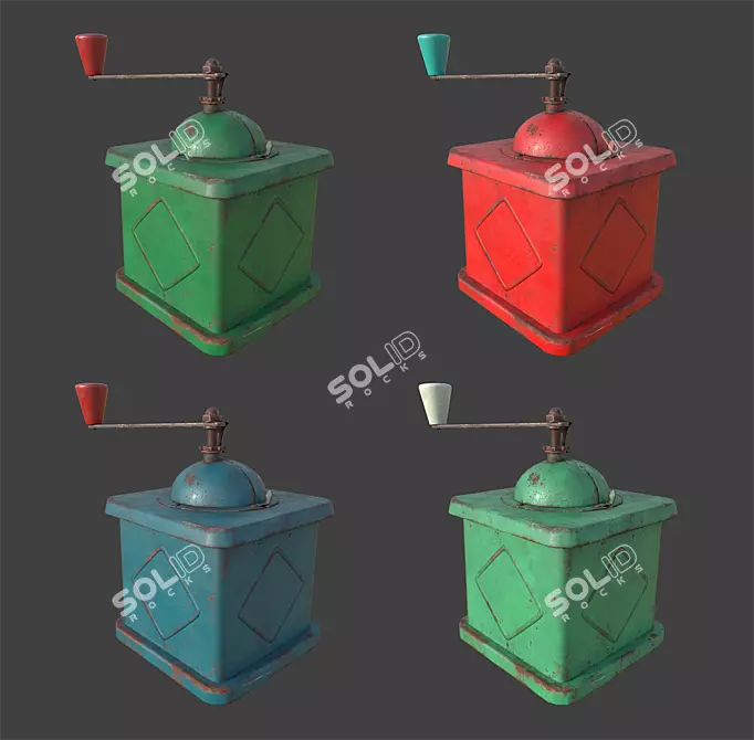 Retro Coffee Grinder: Vintage Charm 3D model image 5