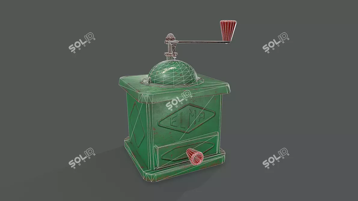 Retro Coffee Grinder: Vintage Charm 3D model image 6