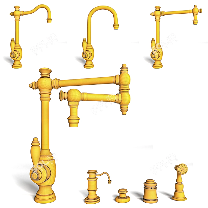 Elegant Waterstone Kitchen Faucet 3D model image 5