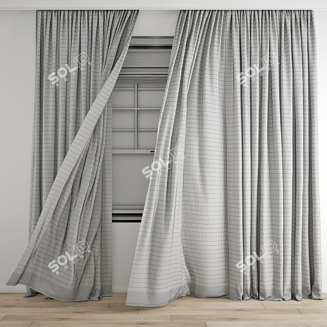 3D Curtain Model with Wind Effect 3D model image 6