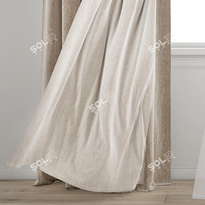 3D Curtain Model with Wind Effect 3D model image 9