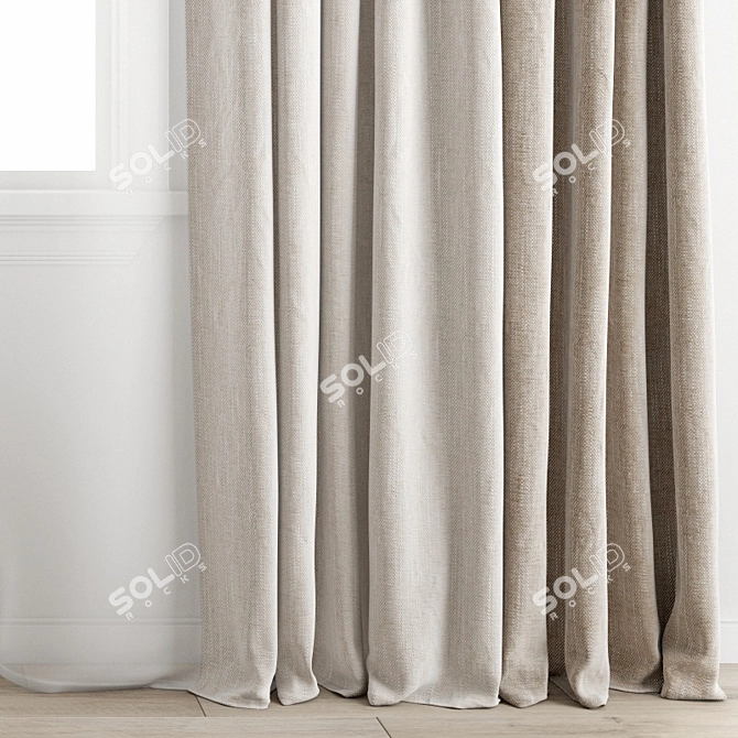 3D Curtain Model with Wind Effect 3D model image 10