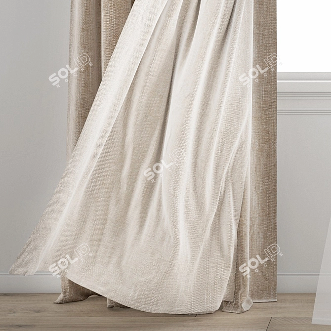 3D Curtain Model with Wind Effect 3D model image 15