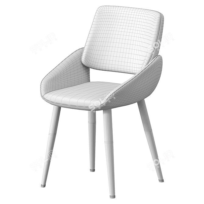 Modern Brown Chair: Stylish & Functional 3D model image 2