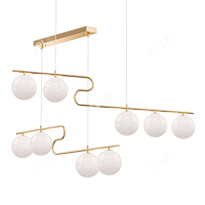 Nordic Copper Chandelier 3D model image 1