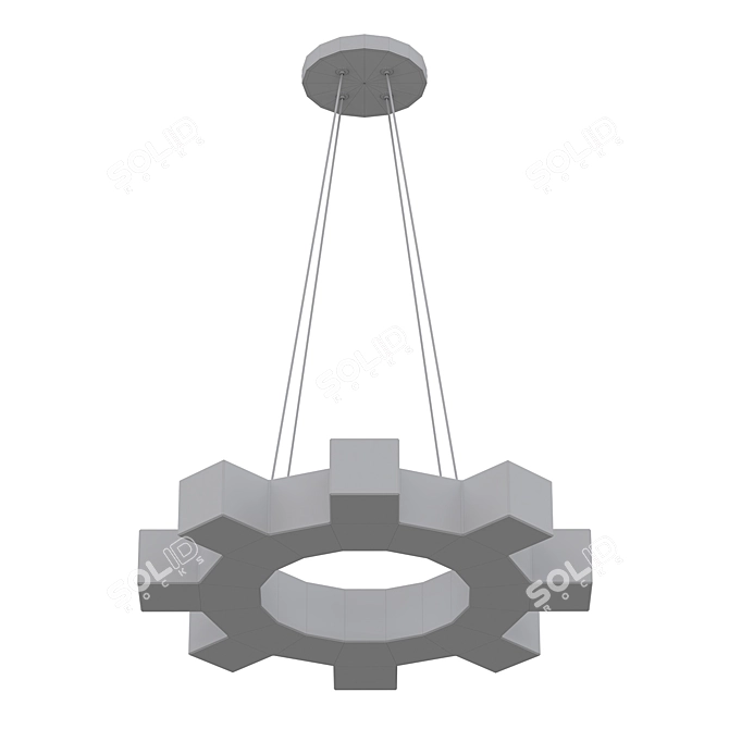 Modern Gear Art Chandelier 3D model image 2