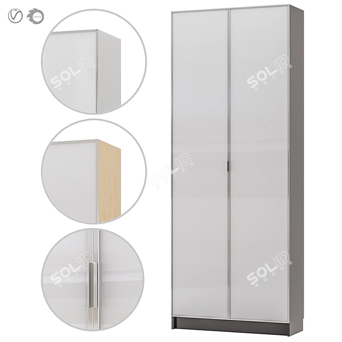 Customizable Billy Shelving with Morliden Doors 3D model image 1