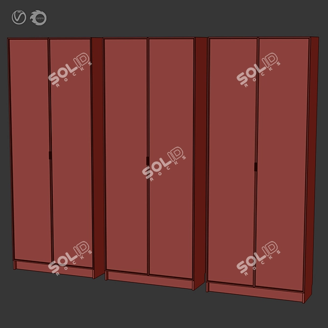 Customizable Billy Shelving with Morliden Doors 3D model image 5