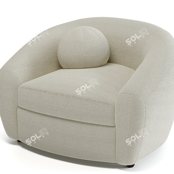 Sleek Sylvain Armchair: Luxurious Comfort in Minimalist Form 3D model image 3