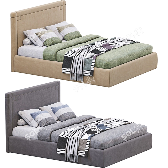 Contemporary Almada Bed (3 Color Version) 3D model image 3