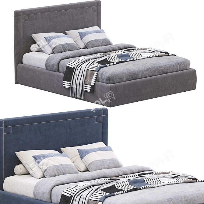 Contemporary Almada Bed (3 Color Version) 3D model image 4