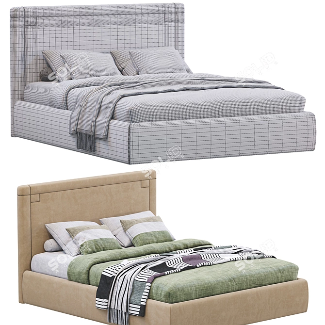 Contemporary Almada Bed (3 Color Version) 3D model image 5