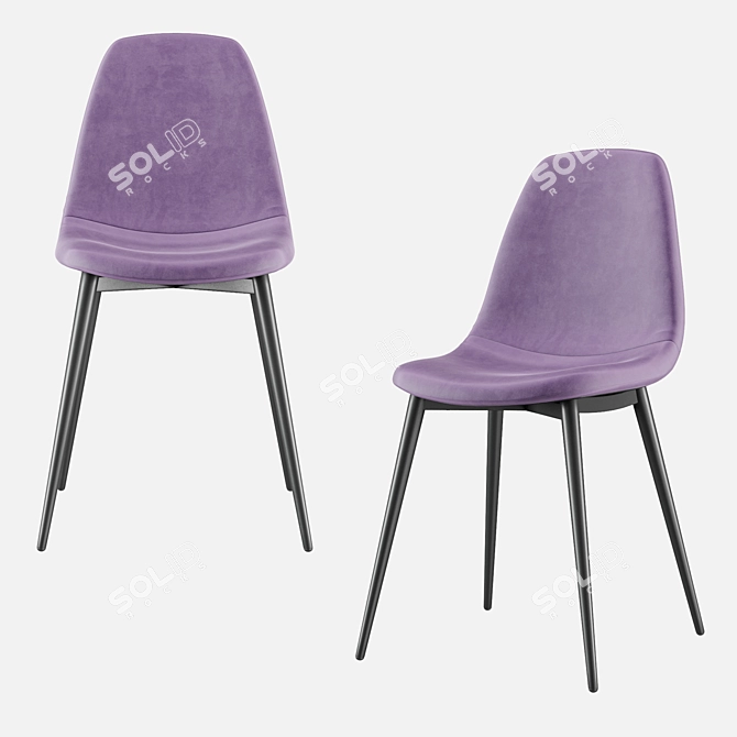 Elegant Velvet Chair: Norman Stool 3D model image 6