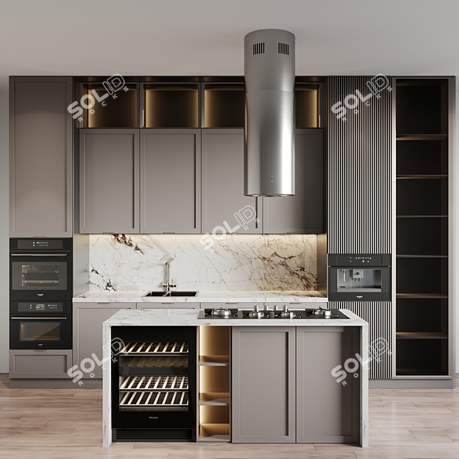 Modern Kitchen with Advanced Appliances 3D model image 1