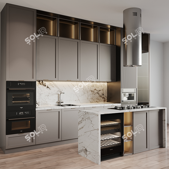 Modern Kitchen with Advanced Appliances 3D model image 2