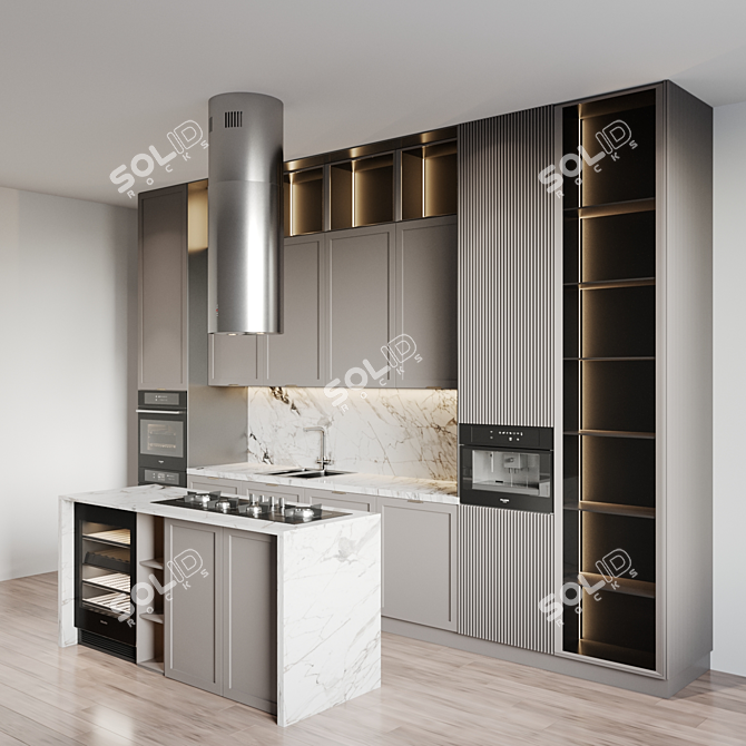 Modern Kitchen with Advanced Appliances 3D model image 4