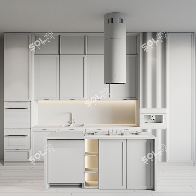 Modern Kitchen with Advanced Appliances 3D model image 5