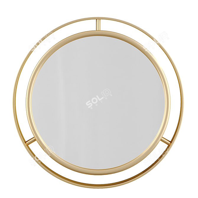 Terwilliger Round Wall Mirror: Elegant and Luxurious 3D model image 3