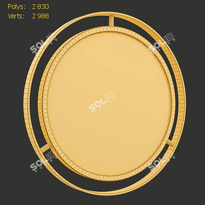 Terwilliger Round Wall Mirror: Elegant and Luxurious 3D model image 2