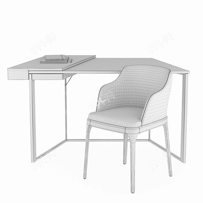 Modern Writing Set: LUVRA Desk and AF_KEDA Chair 3D model image 4