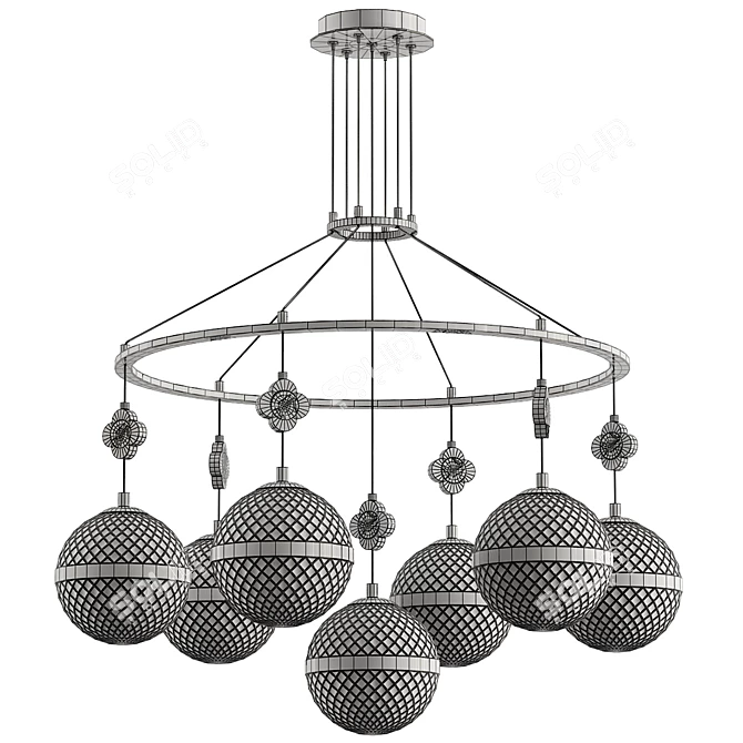 Stunning Laura Wall Chandelier 3D model image 2