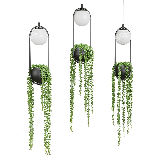 Nordic Sky Garden Lamp with Plant 3D model image 1