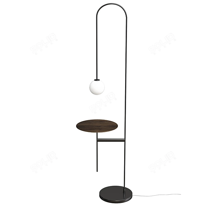 Modern Floor Lamp with Integrated Table 3D model image 2