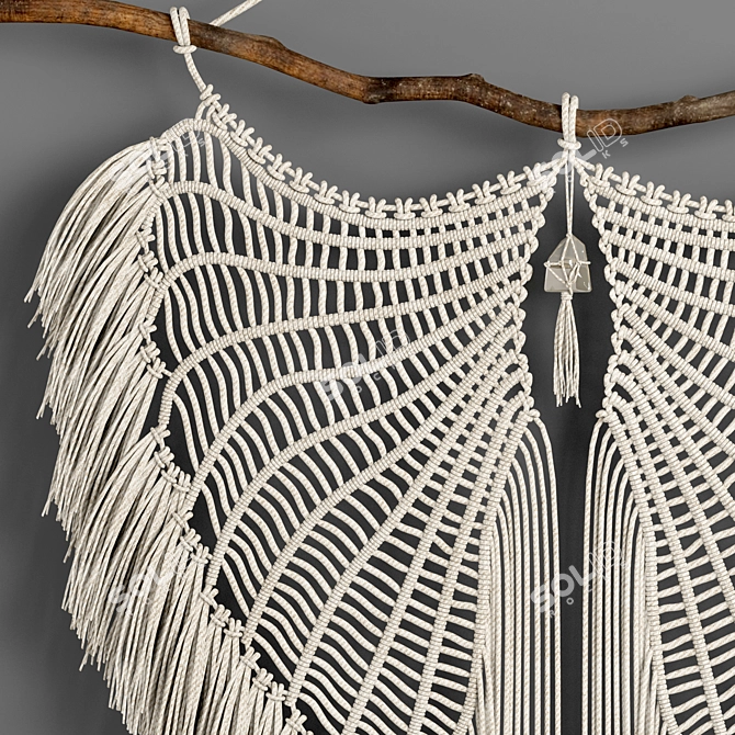 Boho Charm Macrame Decor Set 3D model image 5