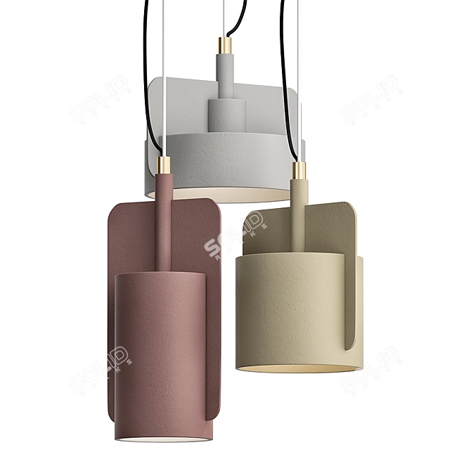 Terracotta Pendant Concrete Light 3D model image 1