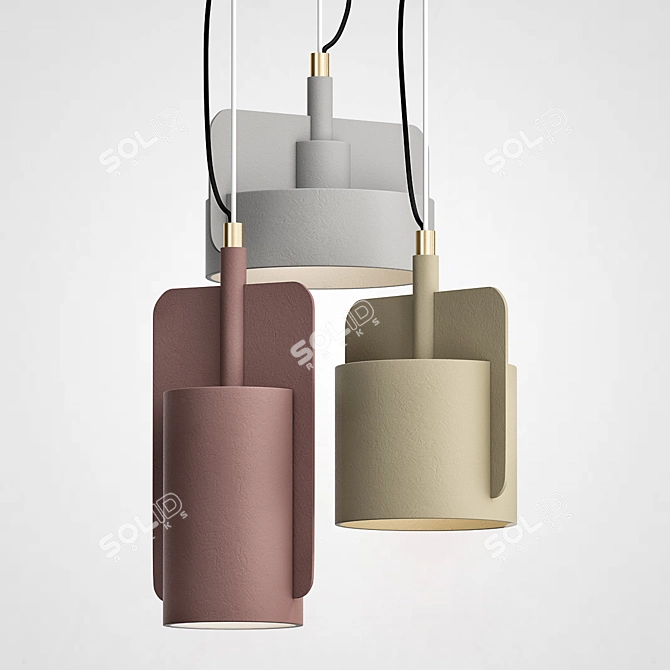 Terracotta Pendant Concrete Light 3D model image 2