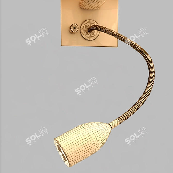 Contemporary White Fabric Wood Wall Lamp 3D model image 4