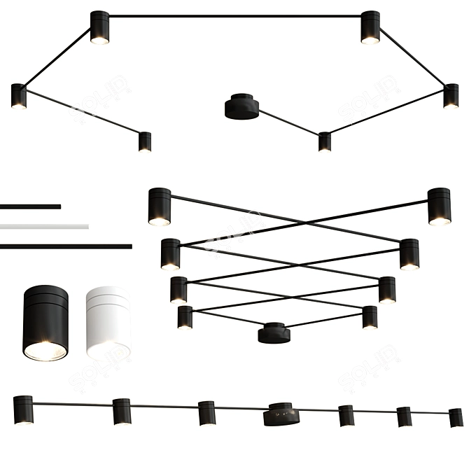 Dynamic LED Ceiling Lamp, PIVOT 3D model image 1